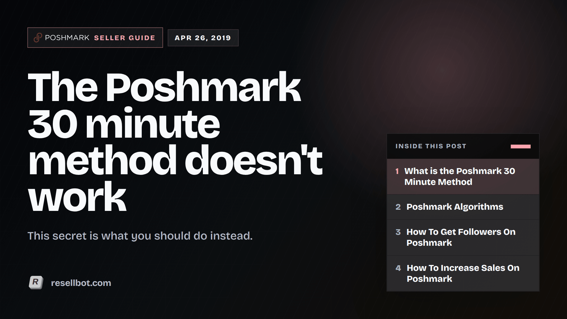 The Poshmark 30 minute method doesn't work