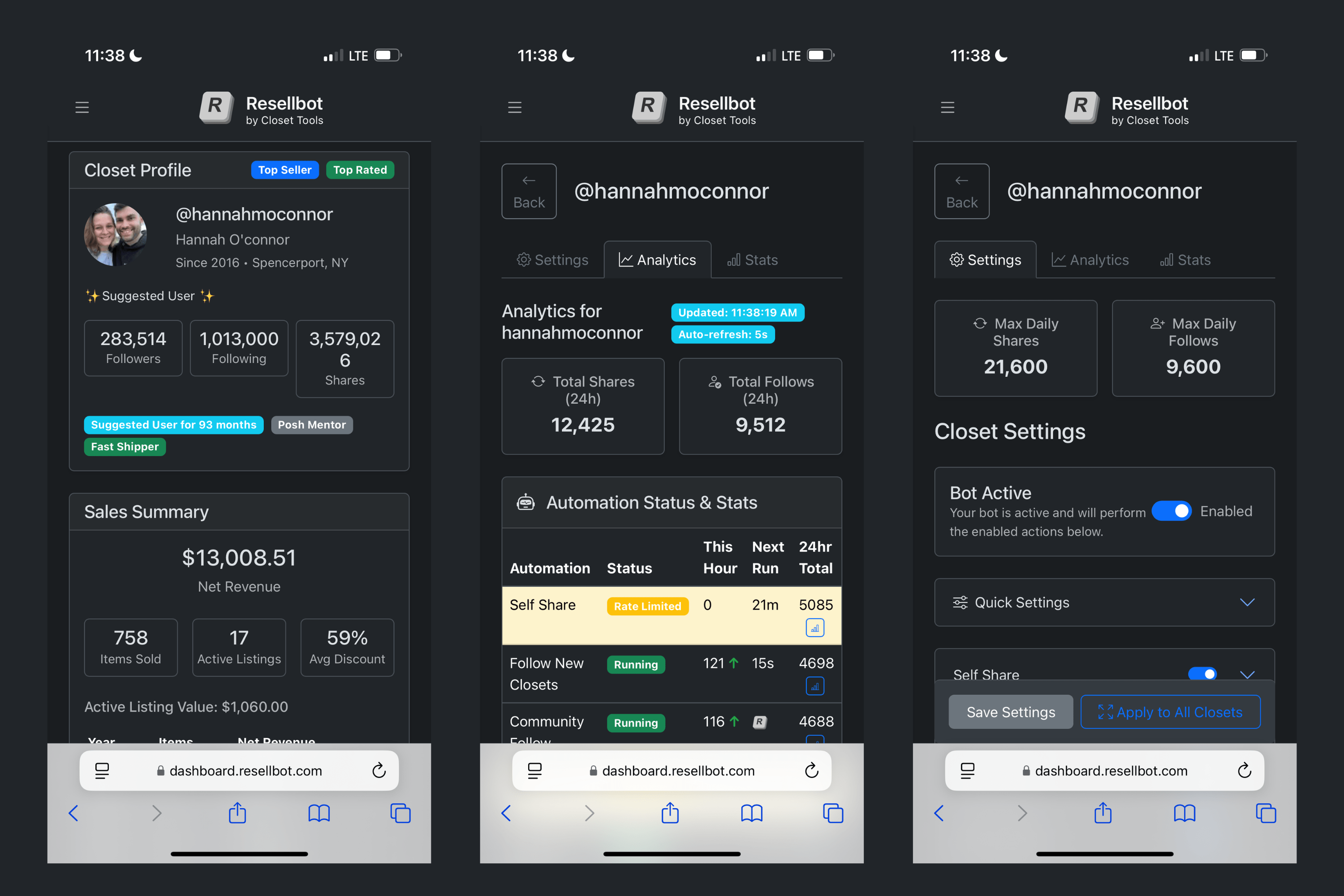 Resellbot mobile experience