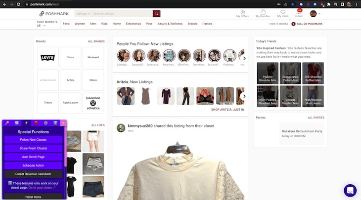 Share and follow new Poshers on Poshmark fast